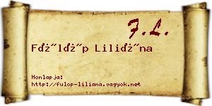 Fülöp Liliána névjegykártya