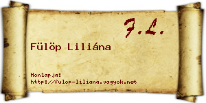 Fülöp Liliána névjegykártya